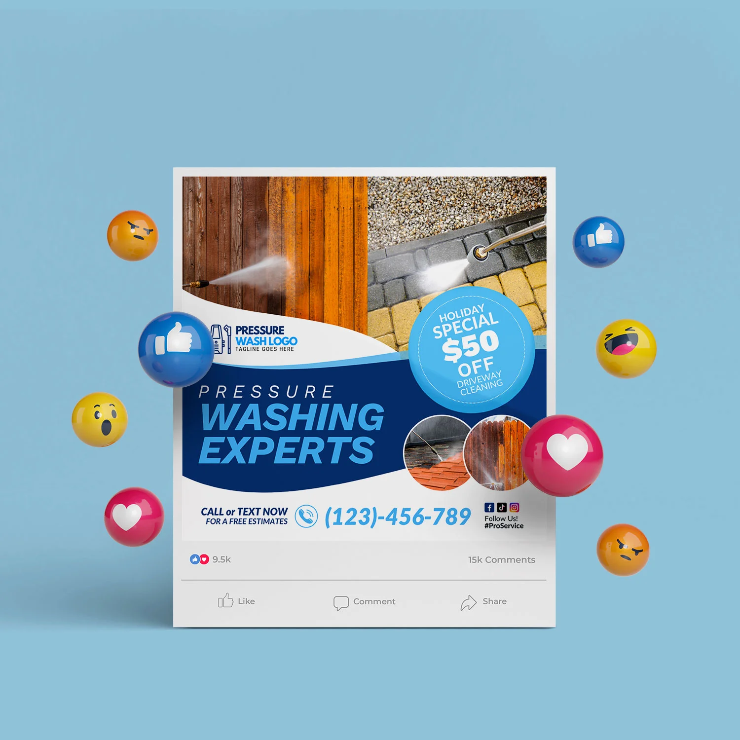 Pressure Washing Experts Canva Web Banner Design