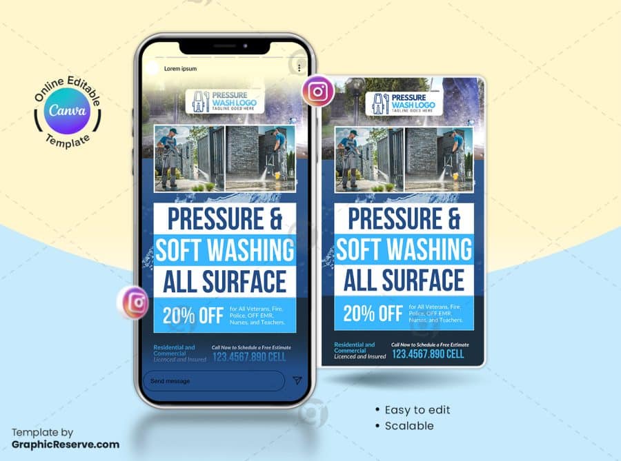 Pressure Washing Instagram Story Banner Design