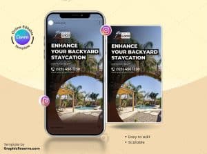 Backyard Resort Canva Instagram Story Banner