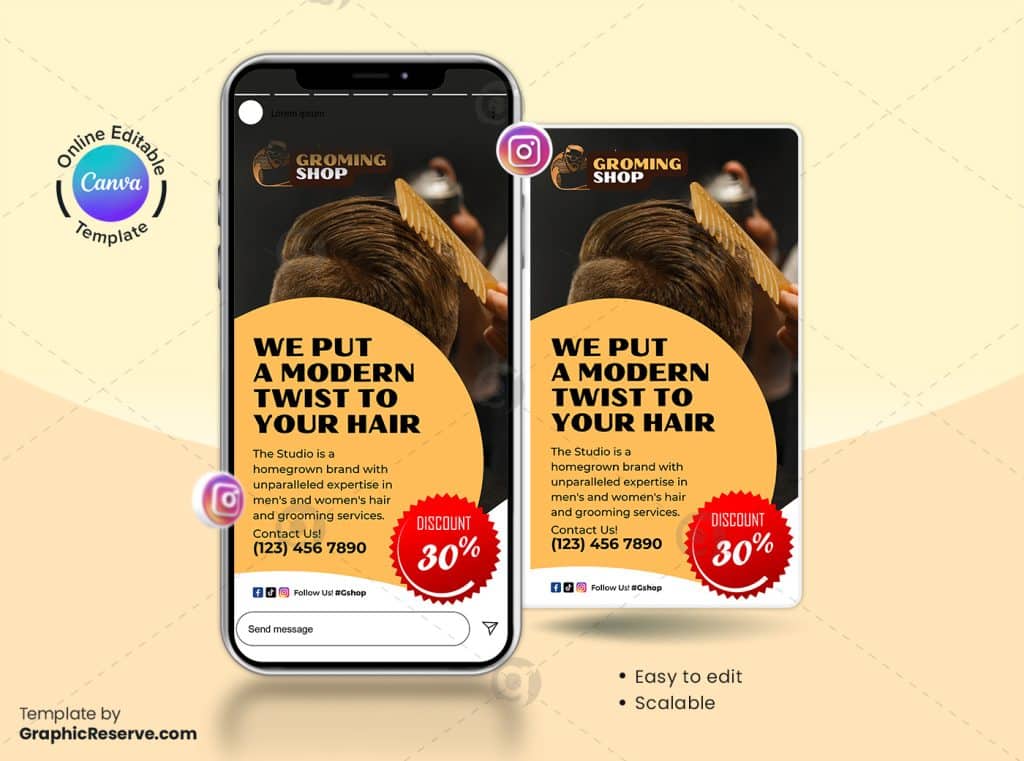 Barbering Shop Canva Instagram Story Banner
