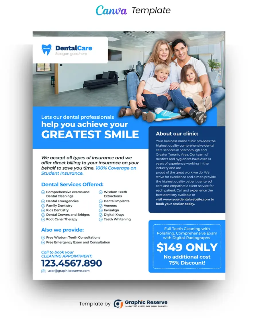 Dental Clinic Canva Flyer