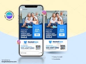 Dental Clinic Instagram Story Canva Template – Canva template