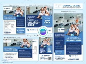 Dental Service Fee 3 in 1 Flyer Canva Template Bundle – Canva template
