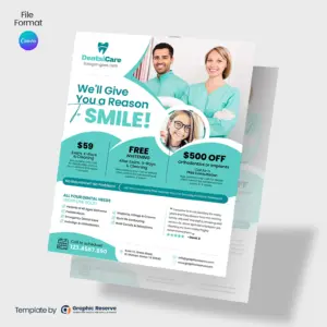 Dental Coupon Flyer Canva Template