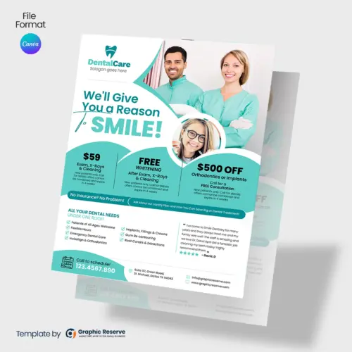 Dental Coupon Flyer Canva Template