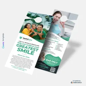 Custom Dental Practice Flyer Door Hanger Canva Design