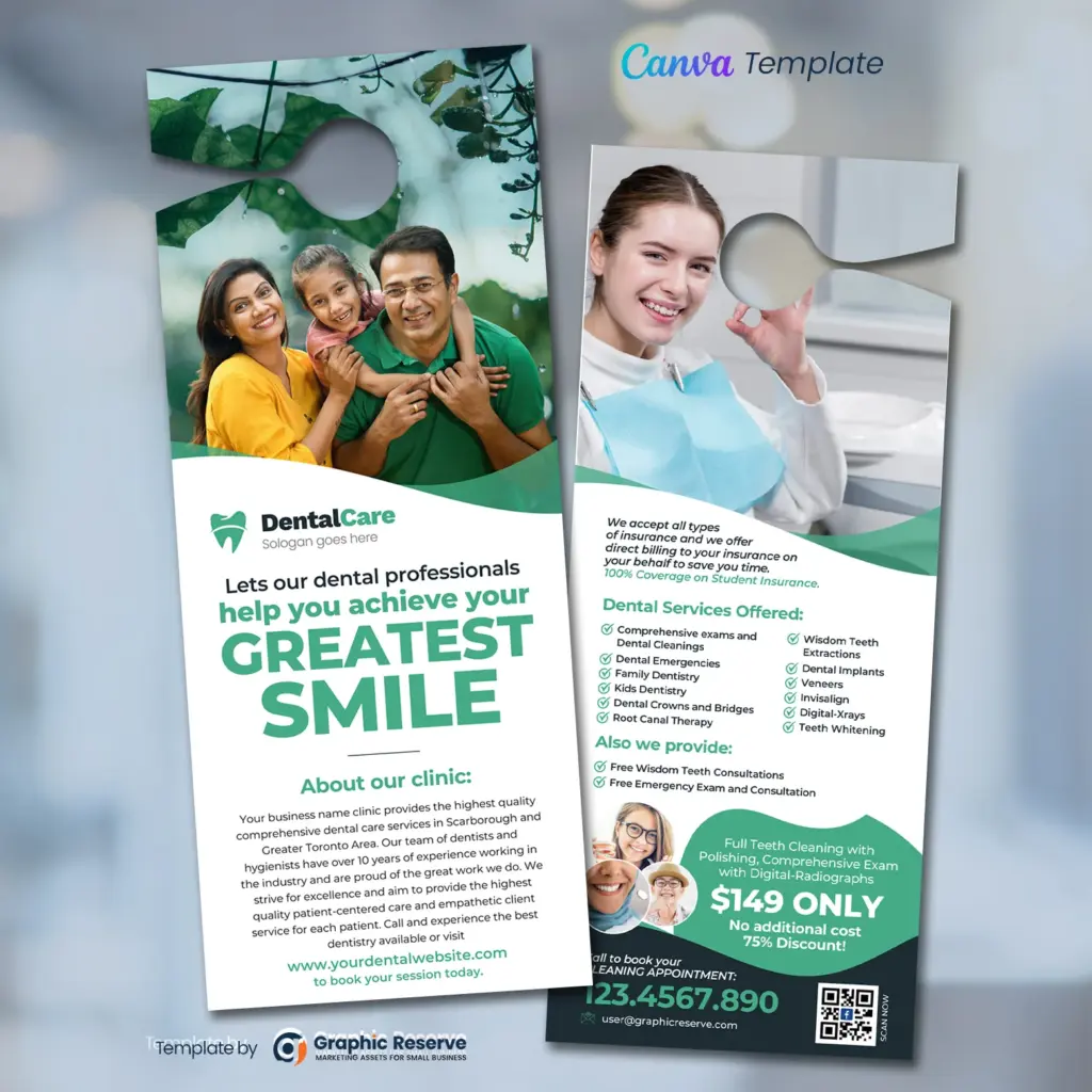 Dental Door Hanger Canva Template – Canva template
