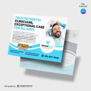 Dental EDDM Direct Mail Postcard – Customizable Canva Template
