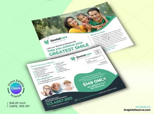Dental EDDM Marketing Mailer Design Canva Template