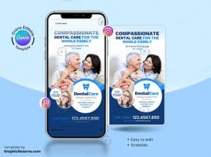 Dental Promotional Service Canva Instagram Story Banner – Canva template
