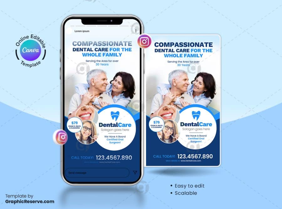 Dental Promotional Service Canva Instagram Story Banner