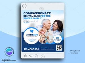 Dental Promotional Service Canva Instagram Story Banner – Canva template
