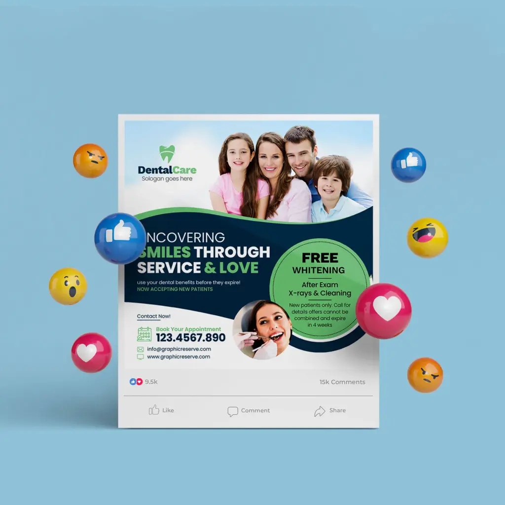 Dental Service Offer Digital Marketing Poster Design Cana Template