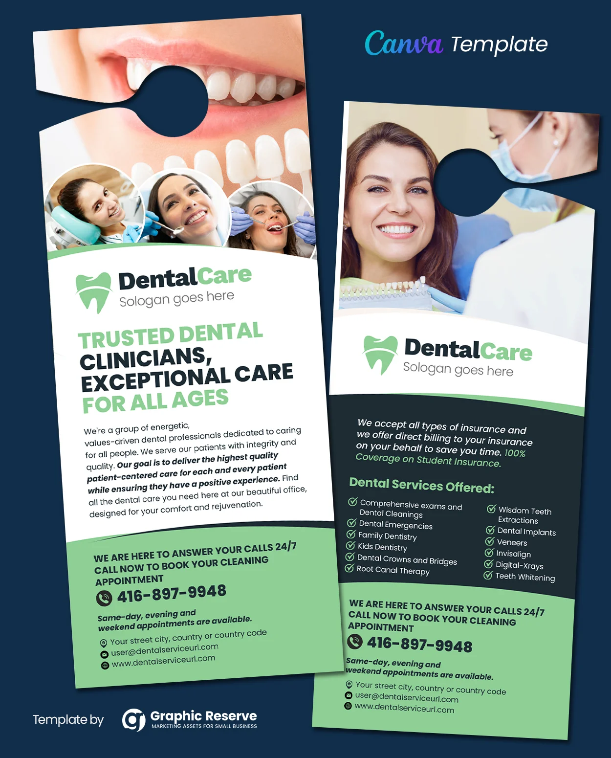 Dentistry Door Hanger Canva Template
