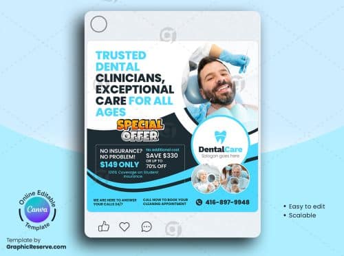 Dentistry Promotional Social Media Banner Canva Template 1