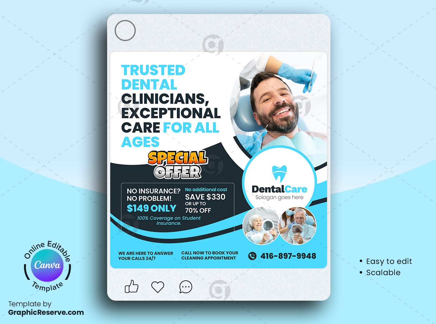 Dental Social Media Post Design Template