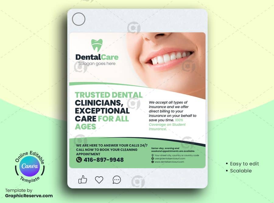 Dentistry Social Media Banner Canva Template