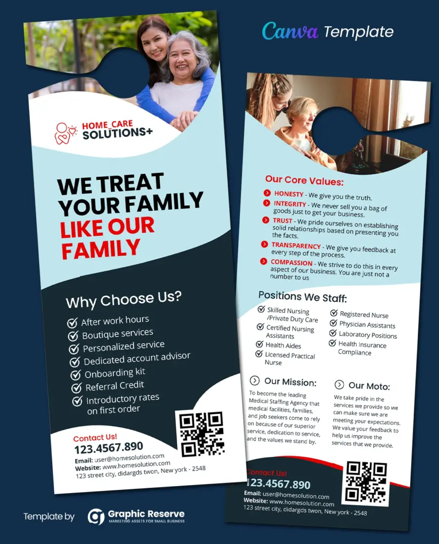 Elder Care Door Hanger Canva Template