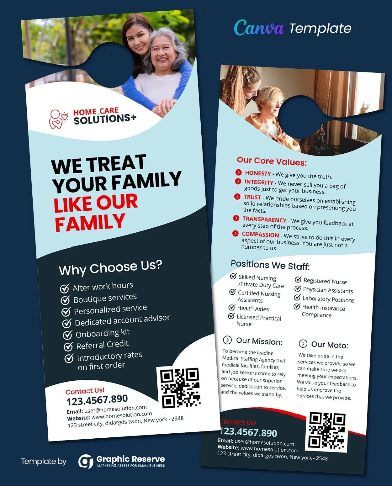 Elder Care Door Hanger Canva Template