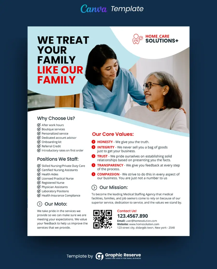 Elder Care Flyer Canva Template