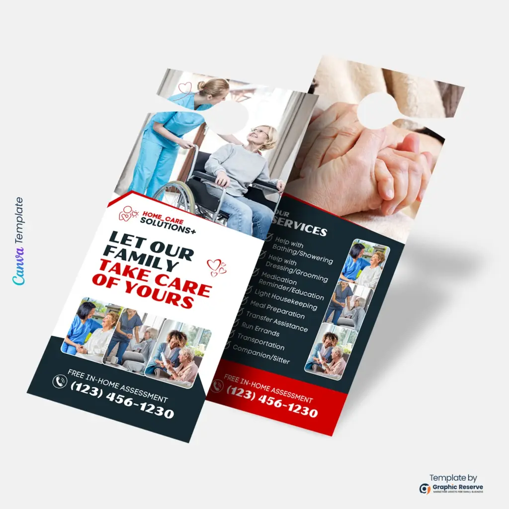 Family Caregiver Door Hanger Editable Canva Template