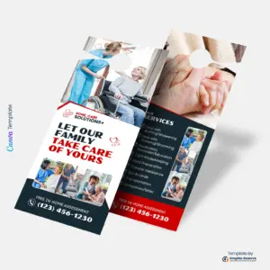 Family Caregiver Door Hanger Editable Canva Template