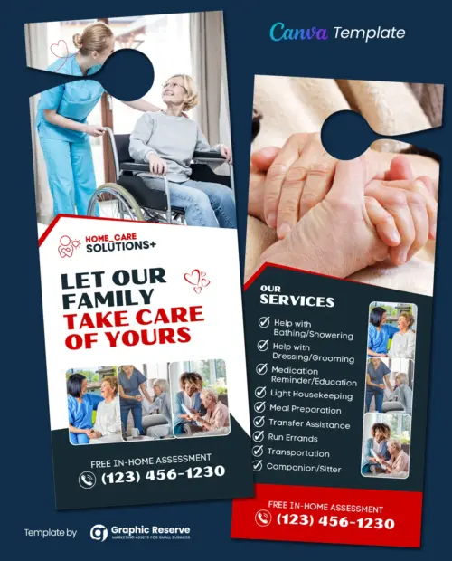 Family Caring Door Hanger Canva Template