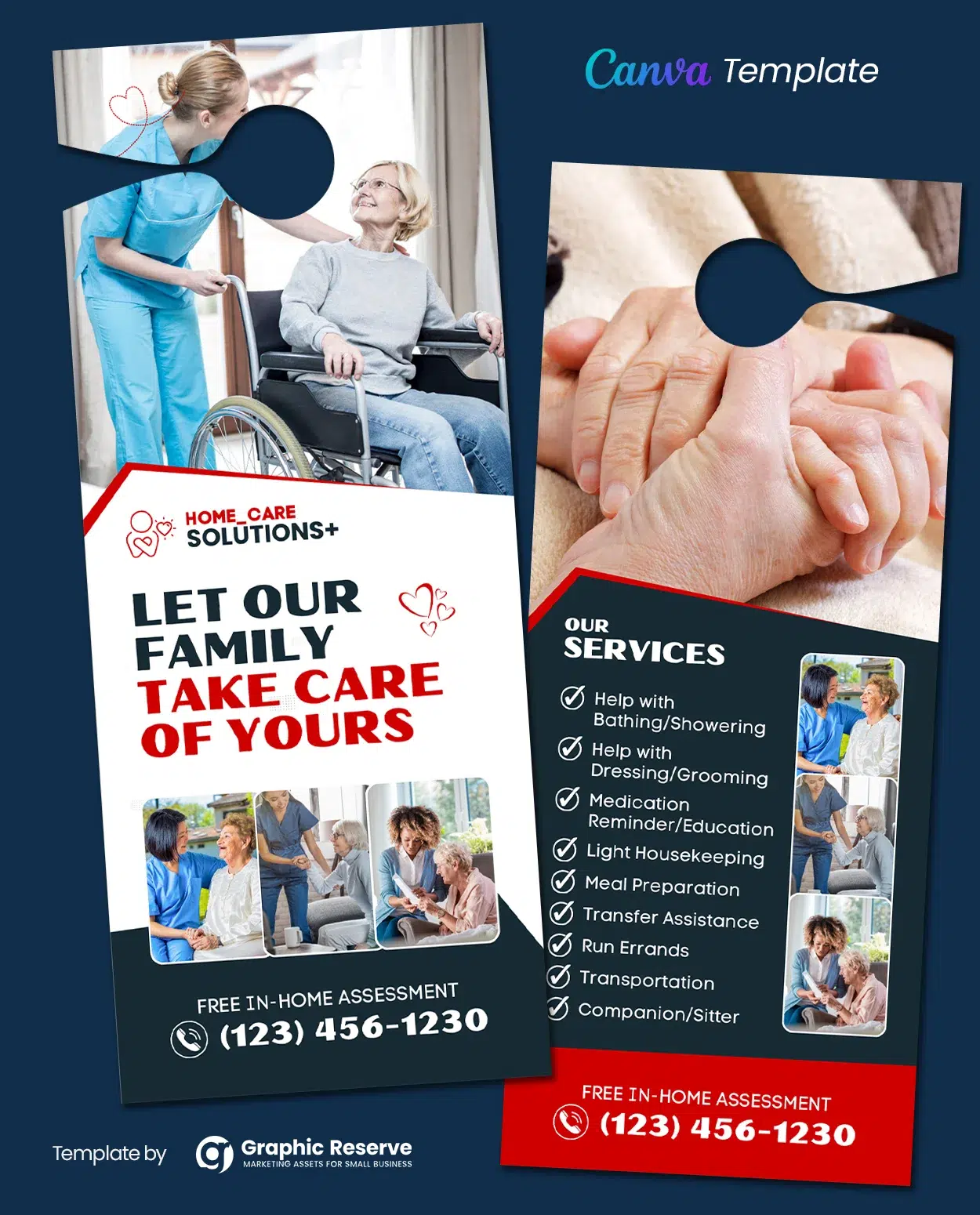 Family Caring Door Hanger Canva Template