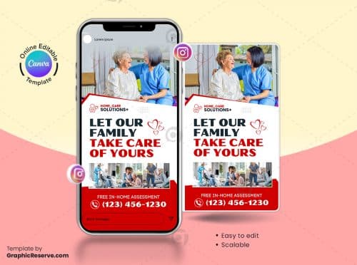 Family Caring Instagram Story Banner Canva Template