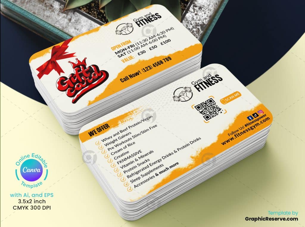 Fitness Business Card Canva Template