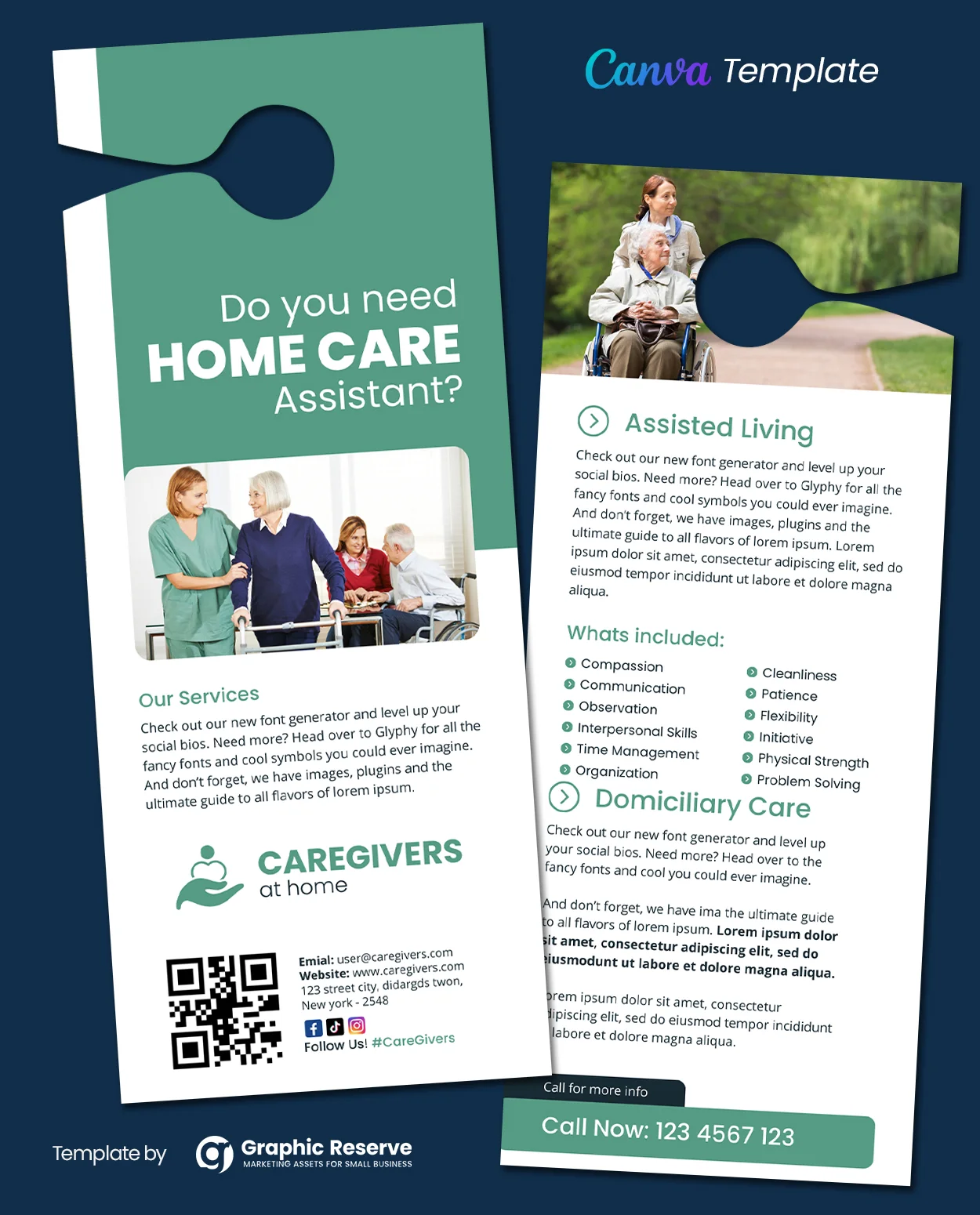 Home Care Assistant Canva Door Hanger