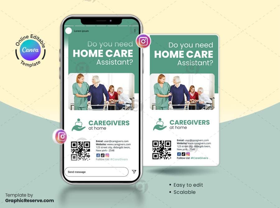 Home Care Assistant Canva Instagram Story Banner