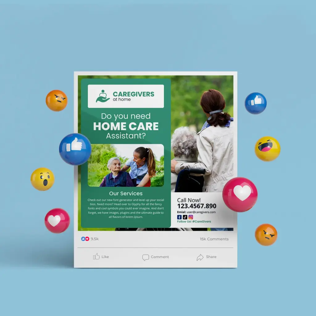 Home Care Assistant Canva Social Media Design
