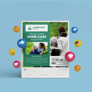 Home Care Assistant Canva Social Media Design