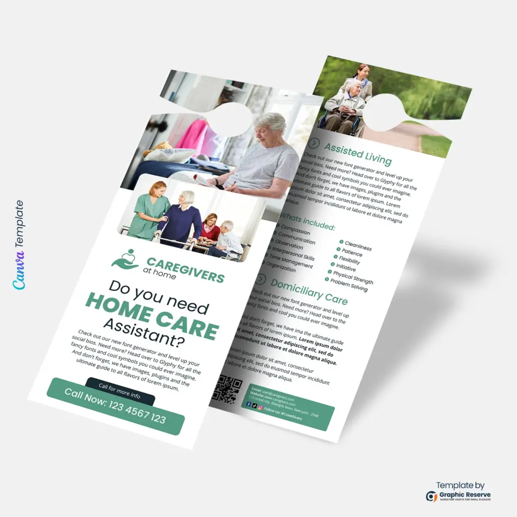 Senior Care Door Hanger Custom Home Assistant Flyer