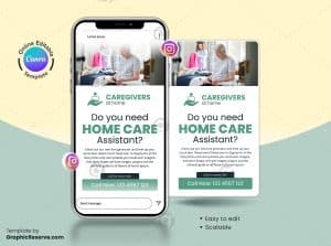 Caregivers Hiring Canva Instagram Story Banner – Canva template