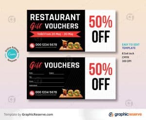 Restaurant Gift Vouchers Design Template