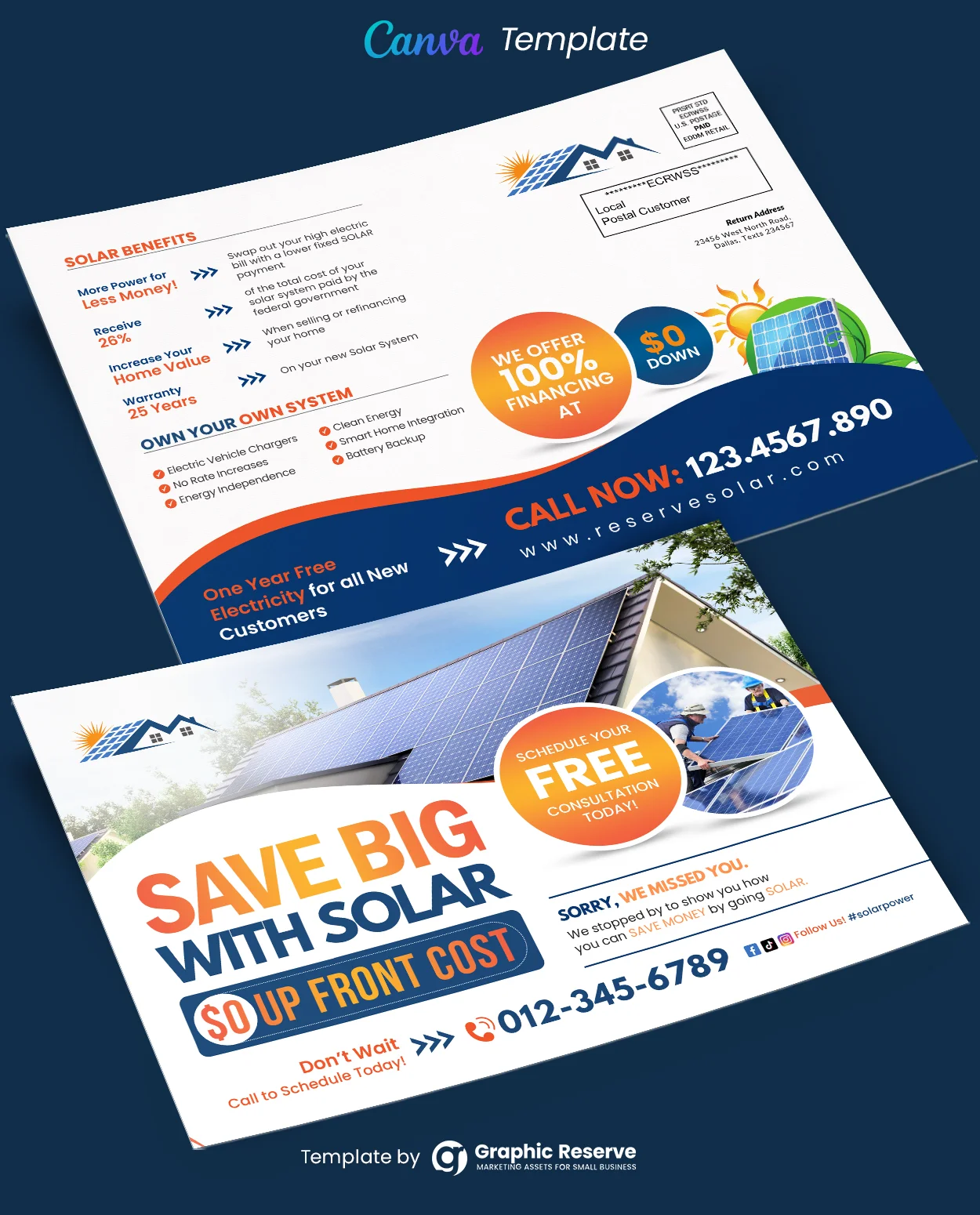 Solar Direct Mail EDDM Canva Template