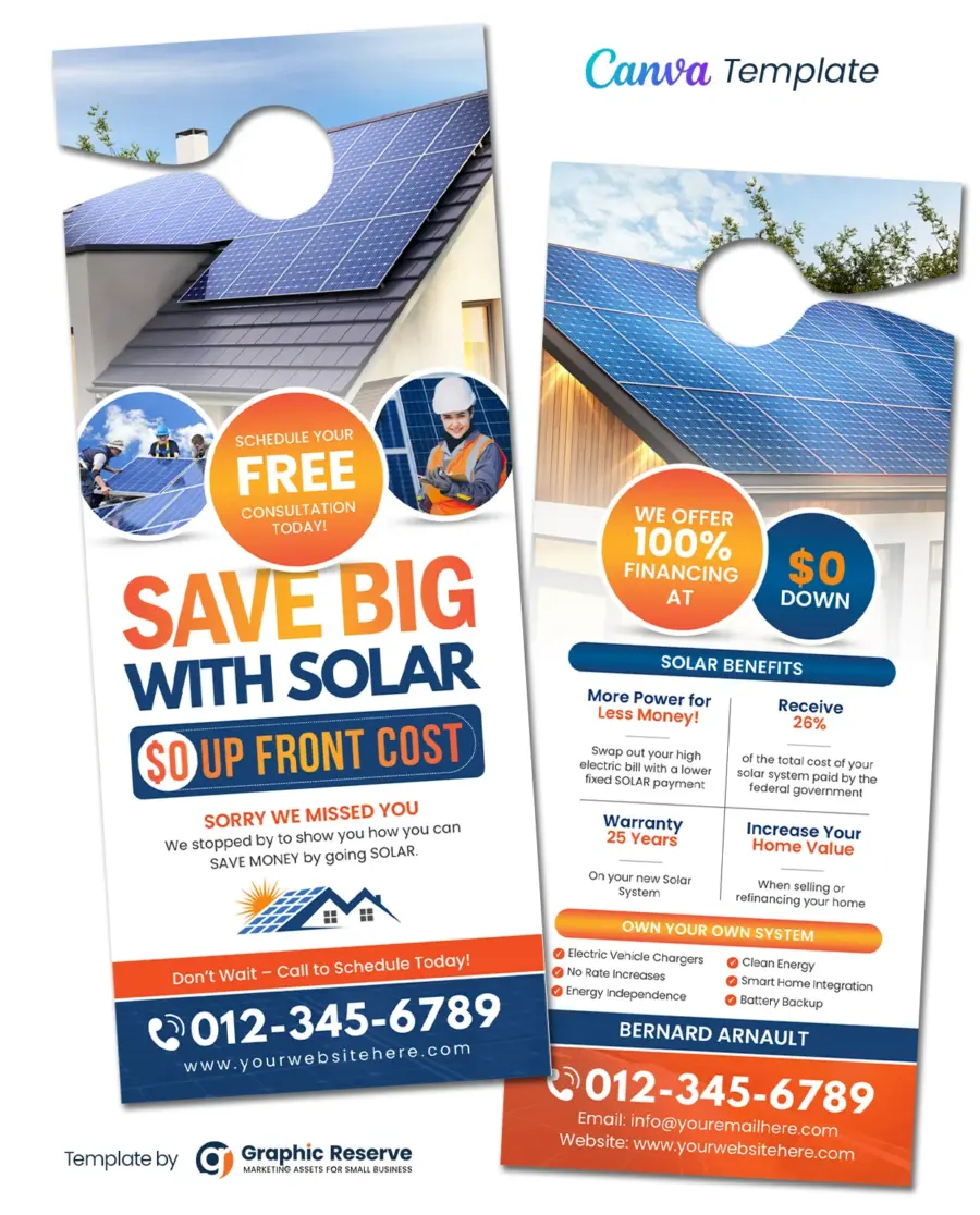 Solar Door Hanger Canva Template
