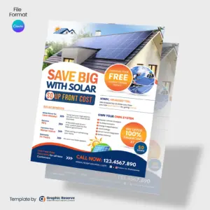Solar Energy Advertisement Flyer Design – Easy Canva Edit