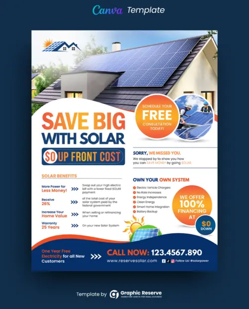 Solar Flyer Canva Template