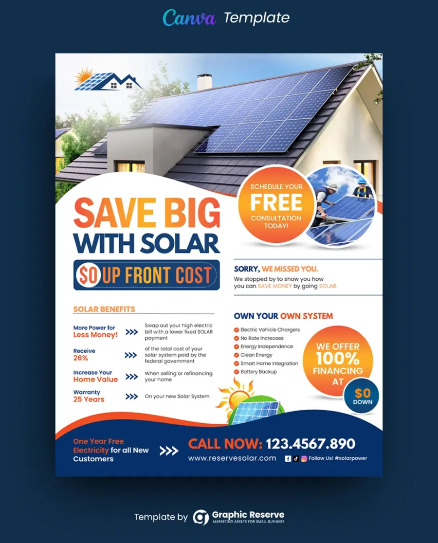 Solar Flyer Canva Template