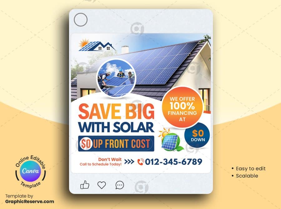 Solar Social Media Banner Canva Template