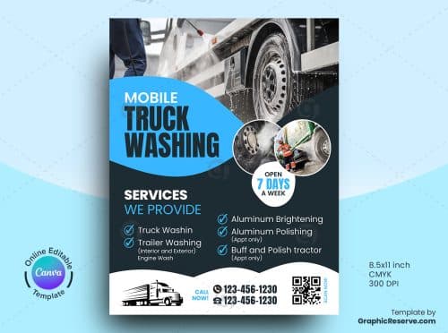 Truck Washing Canva Flyer