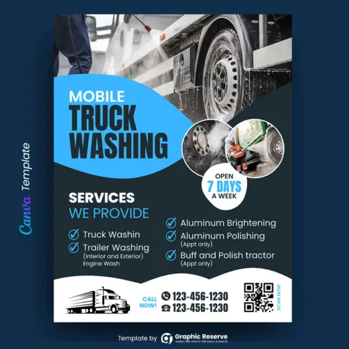 Truck Washing Canva Flyer