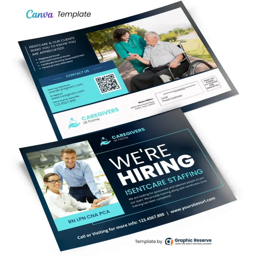 We Are Hiring Direct Mail Postcard Design Canva Template