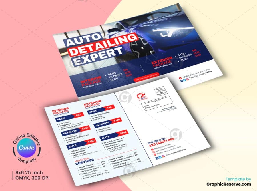 Auto Detailing Expert EDDM Mailer Canva Template.b