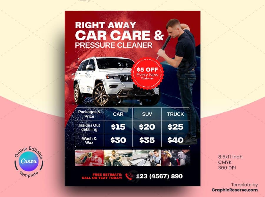 Car Care Pricing Flyer