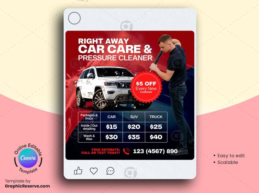 Car Care Pricing Social Media Banner