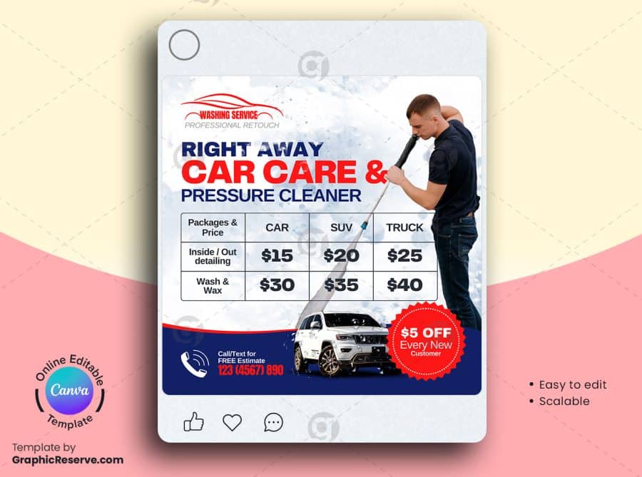 Car Care Pricing Social Media Banner 2v